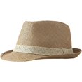 thumbnail image 1 of Byfri Straw Panama Jazz Hat Wide Brim Sun Fedora Hat for Beach Travel Khaki 56-58cm, 1 of 7