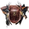 thumbnail image 1 of Byfri Tricorne Pirate Hat with Feather Vintage Colonial Style Party Hat 56-58cm, 1 of 7
