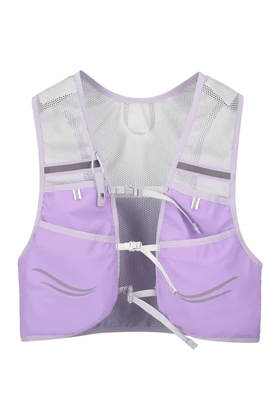 Ultralight Running Hydration Vest Breathable Trail Running Vest with Reflective Strips Purple 40x19cm