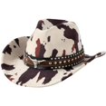 thumbnail image 1 of Byfri Unisex Wide Brim Western Cowboy Hat Adjustable Strap Outdoor Sun Hat 56-58cm, 1 of 7