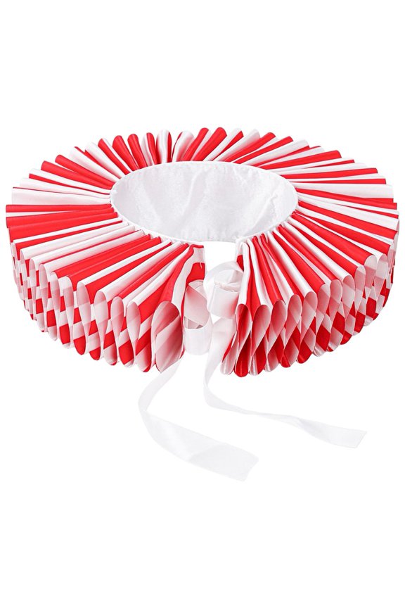 Victorian Ruffled Detachable Collar Red White Polyester 38cm Neckwear for Themed Events