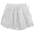 thumbnail image 1 of Byfri White Bow Lace Layered Ruffle Bloomers Shorts Women's Casual Safety Shorts One Size, 1 of 7