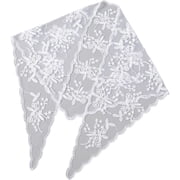 Byfri White Lace Triangle Bandana Scarf, Boho Acrylic Head Scarf for Women Evening Party Head Decoration