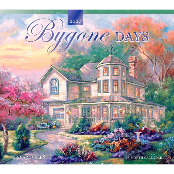 Bygone Days 2027 13.75x24" (Hanging) Wall Calendar | Carl Valente | Linen Envelope