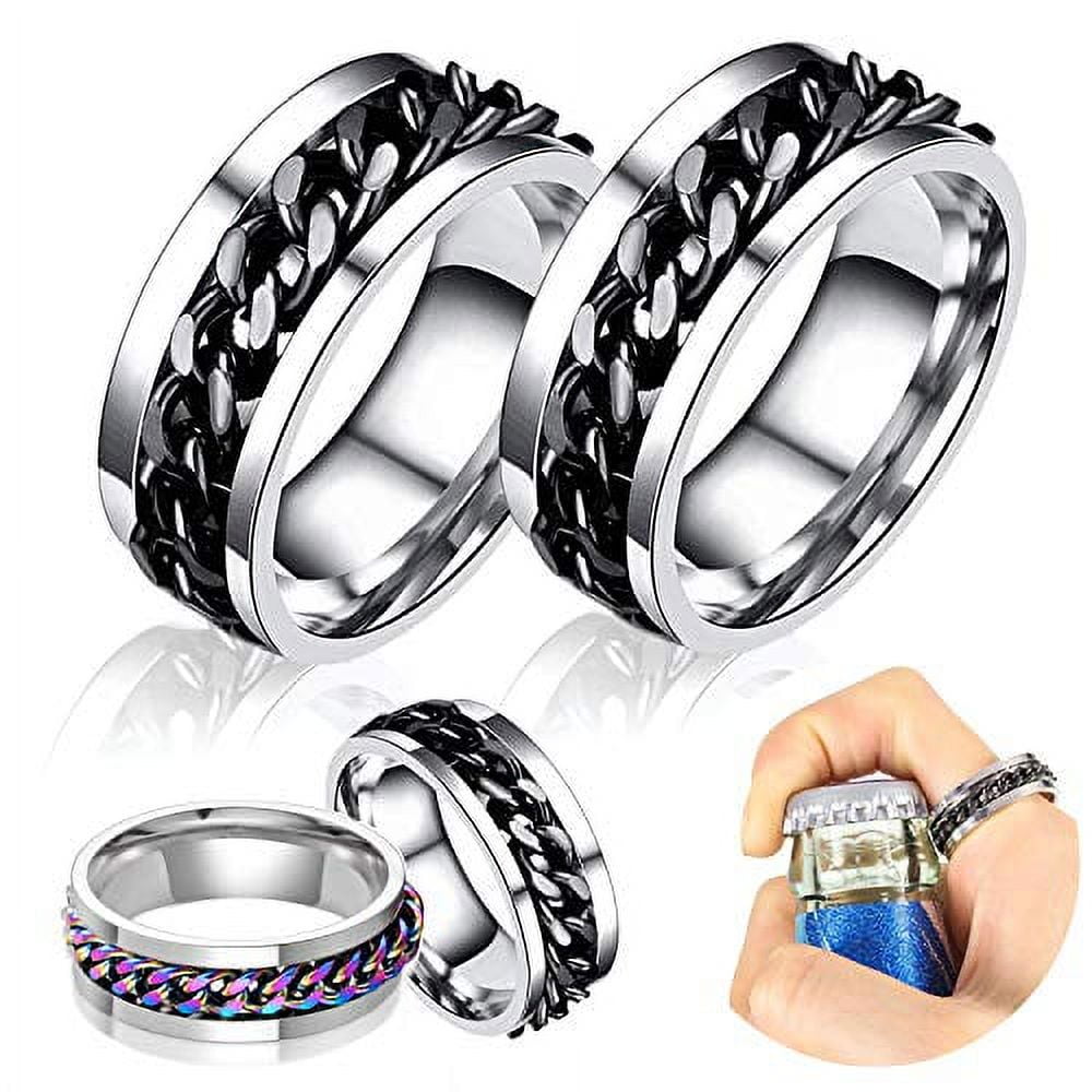 Fashion Bottle Opener Ring Corkscrew Stainless Steel Finger Ring Beer Can  Openers Gadgets Cool Bar Jewelry Accessories
