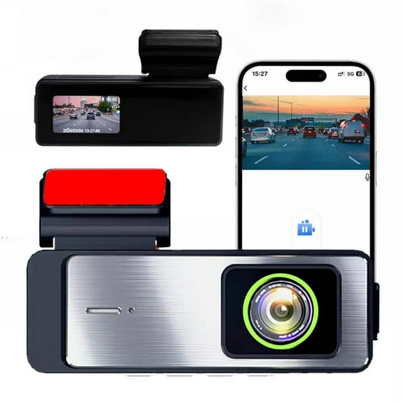 1080P WiFi Dash Cam with 140掳 Wide Angle Lens - 24H Parking Mode & Loop Recording - Motion Detection Car Camera - Supports 32GB Card - Compact 3.15x1.26x0.78in Design for Easy Installation