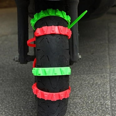 Byikun 10pc Emergency Tire Chains for Motorcycles Triangular Winter Antis Slip Universal Snow Antiskid Straps for Cars