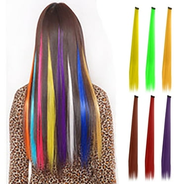 Byikun 22 Inch Heat-Resistant Synthetic Hair Extension Wig Piece - Instant Highlights, Color Gradient, Clip-In, Ironable, Curly, Straight, Dyed, and Easy to Care - Perfect for Various Occasions