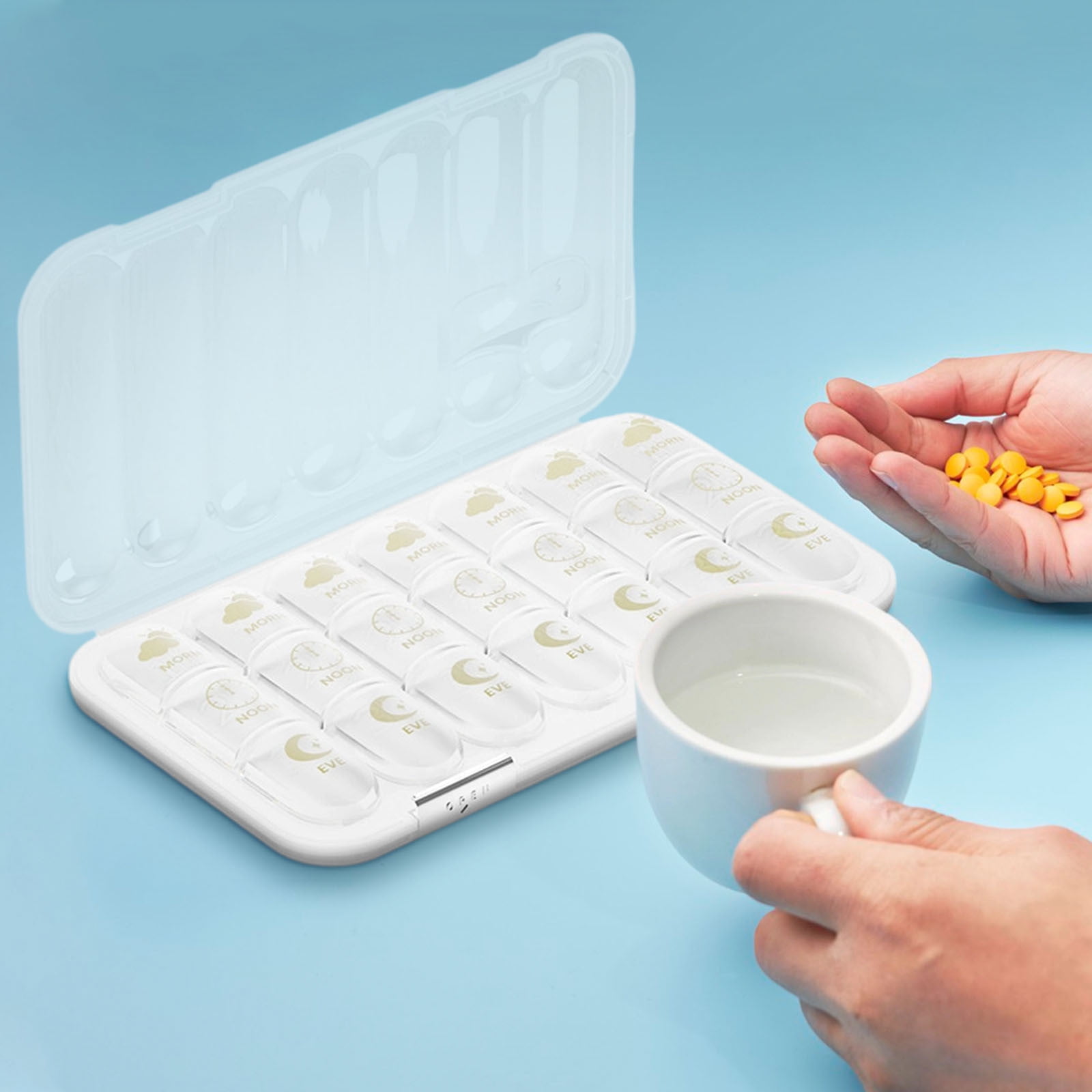 Byikun 7 day travel pill organizer box portable weekly medication
