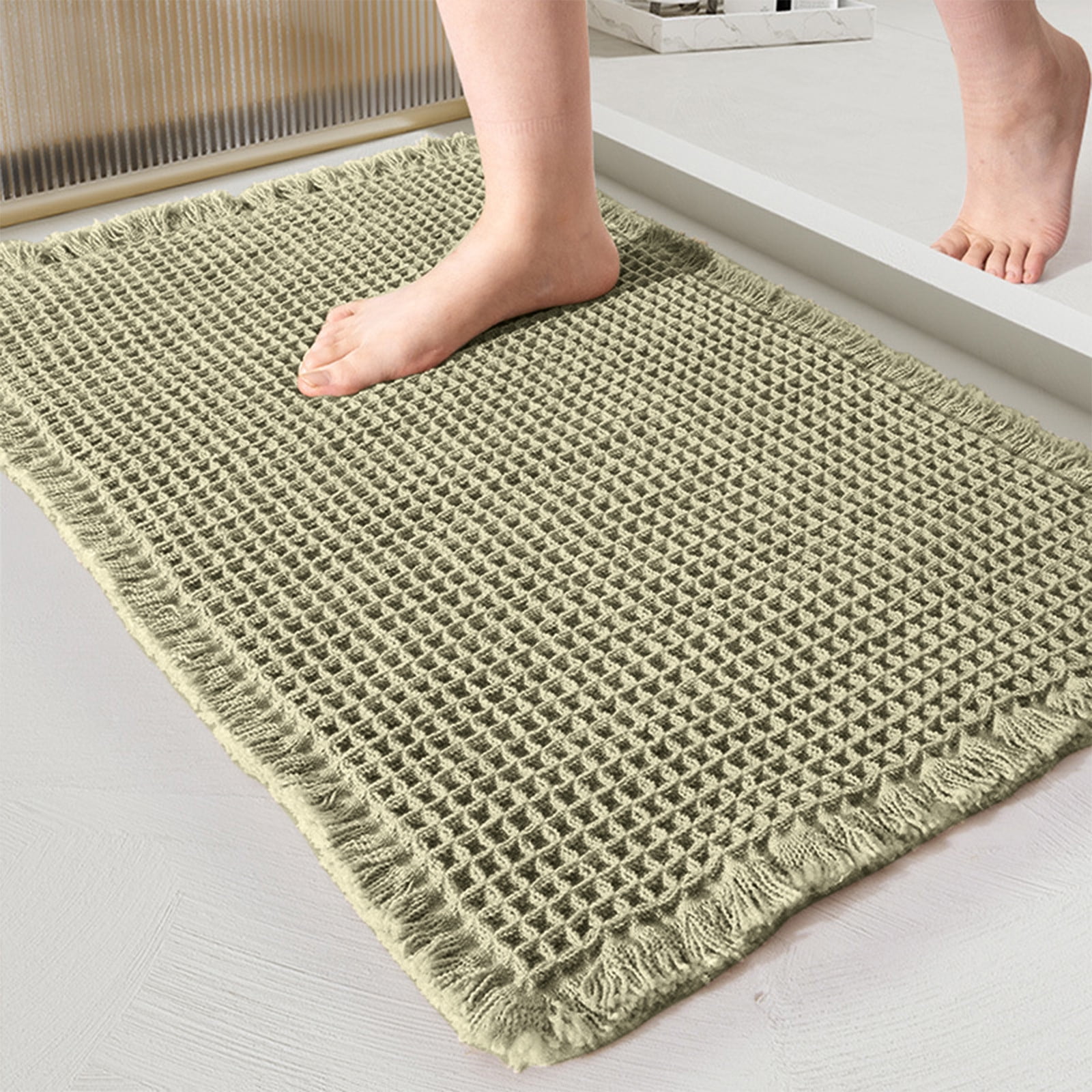 Byikun Bathroom Rugs Super Absorbent Non Slip Bath Rugs Machine ...