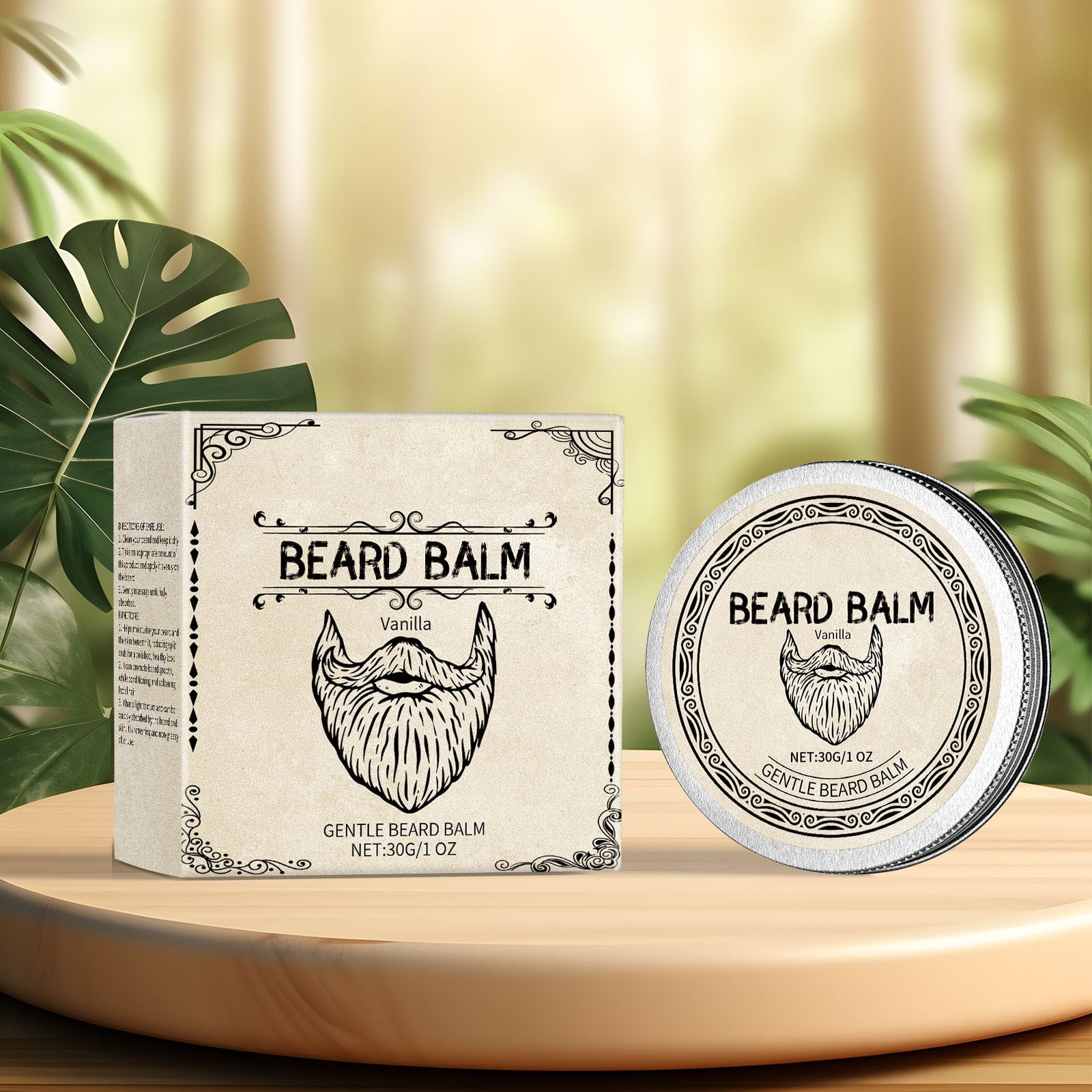 Byikun Beard Cream, Nourishing Facial Hair Wax, Hydrating Beard Balm, Gentle Skin recipe, Daily Beard Care, Men's Grooming necessary, 30g Travel Friendly