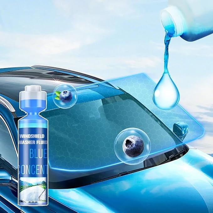 Byikun Blueberry Windshield Washer Fluid - Concentrated Formula Makes 8 Gallons (250ml, 1-Pack)