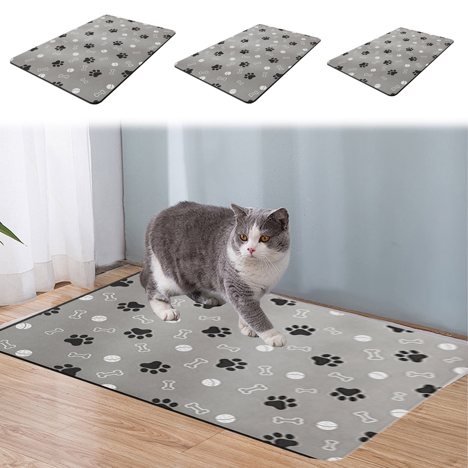 Byikun Diatom Mud NonSlip Absorbent Feeding Mat for Cats and Dogs
