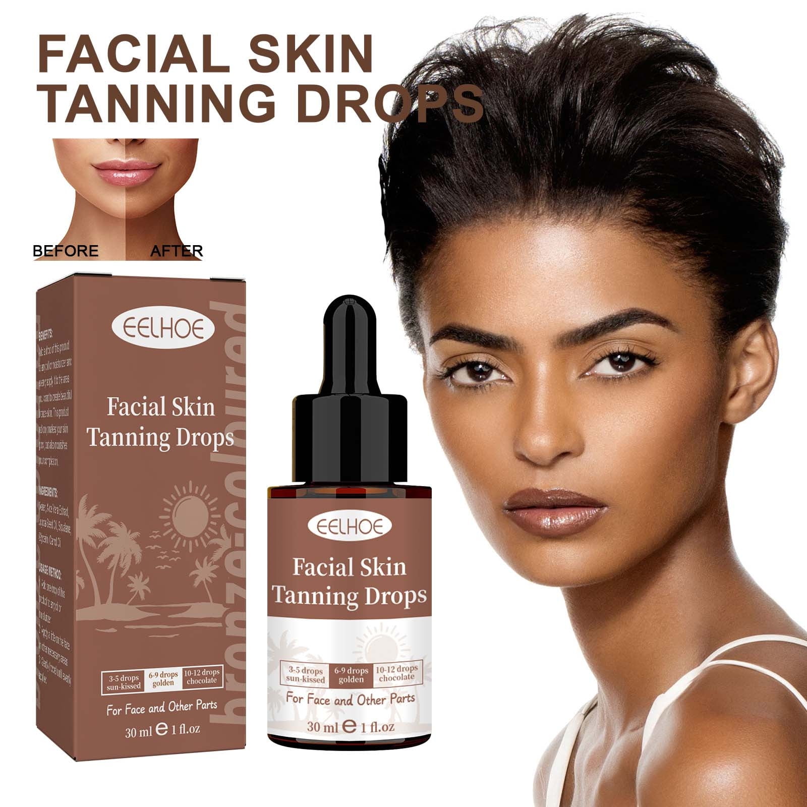 Byikun Face Tanning Serum 30ml Nongreasy, Moisturizing, And
