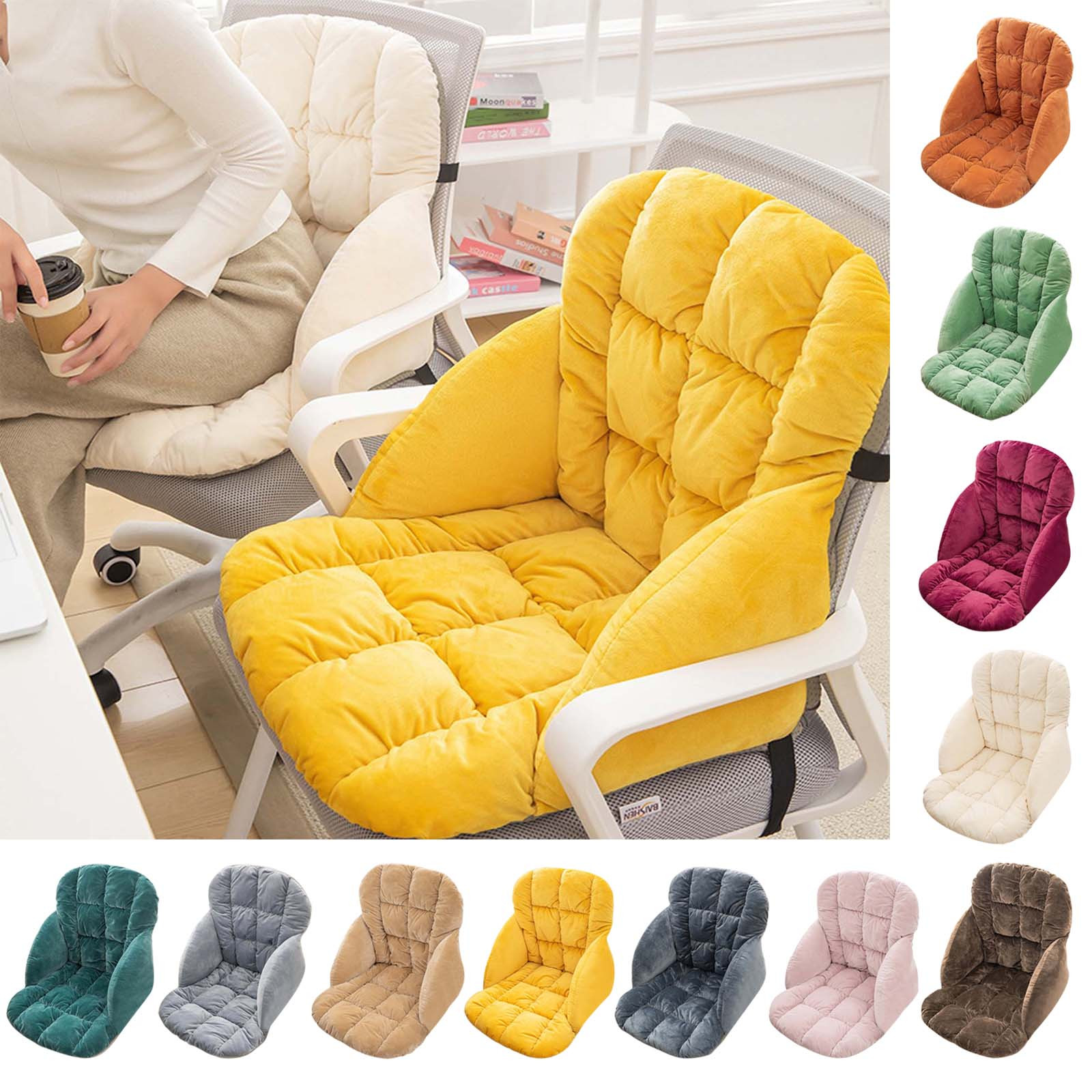 Byikun Integrated Heated Office Seat Cushion with Lumbar Support - Warm, Cozy Cushion for Long Periods of Sitting - Portable Design for Home, Car & Work - 1 Pack