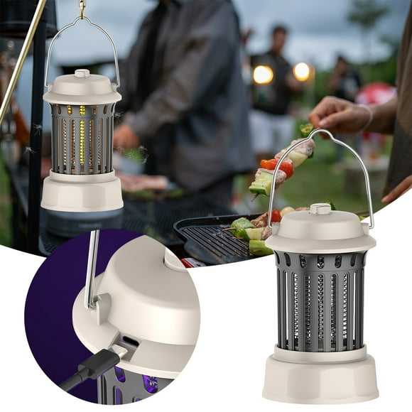 Portable Outdoor Mosquito Prevention Camping Lantern | LED Night Light Bug Zapper | USB Rechargeable | 5 Modes | IP65 Waterproof | 2400mAh | Emergency Home & Tent Use | 6.88x4.13 in