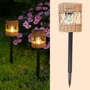 Byikun Outdoor Solar Powered Woven Lamp, 2v 600mah Battery, Polysilicon Solar Panel, Automatically Switches on for 8-10 Hours of Lighting at Night, Durable and Resistant to Rain Erosion