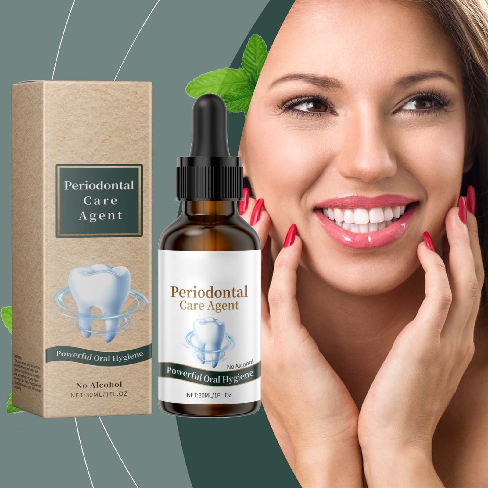Byikun adhesive Serum, Hydroxyapatite Oral Care, Peppermint Breath Freshener, Gentle Daily recipe, Brushing Enhancer, Periodontal Health Support, Suitable For All Ages, 30ml Bottle