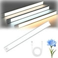 thumbnail image 1 of Bylenka Motion Lights Strip, Punch-Free Smart Sensor Magnetic Rechargeable LED Lights, Under Cabinet Motion Sensor Lighting, 3 Adjustable Color Temperature Settings (White, 50cm), 1 of 7