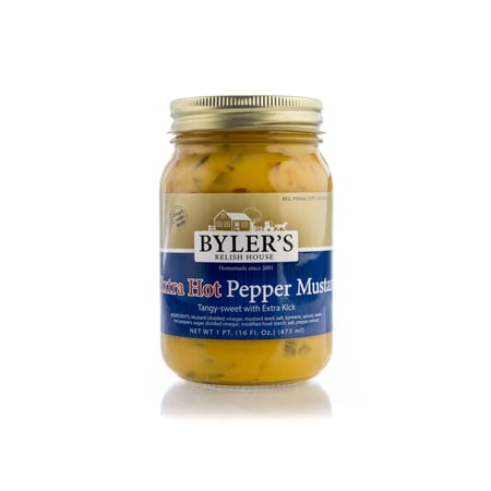 Byler's Relish House Extra Hot Pepper Mustard, 2-Pack 16 fl. oz. Jars