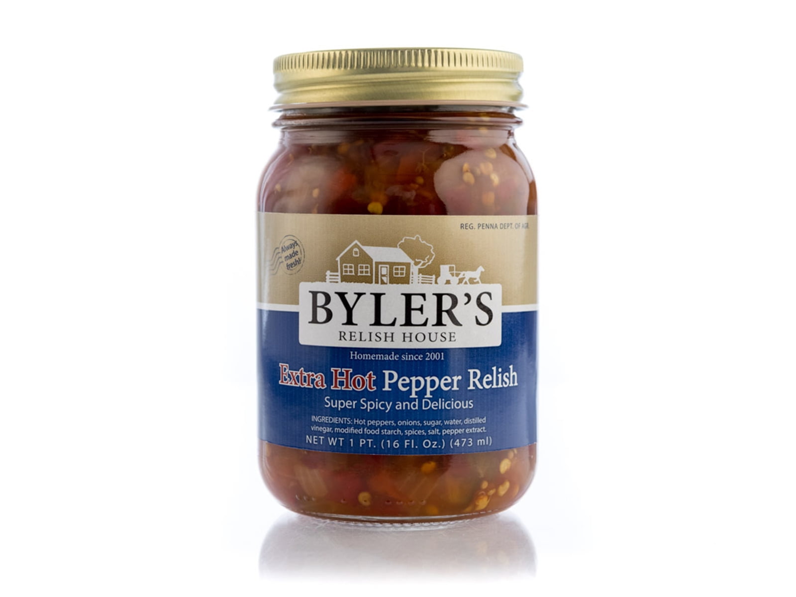 Byler's Relish House Extra Hot Pepper Relish, 2Pack 16 fl. oz. Jars