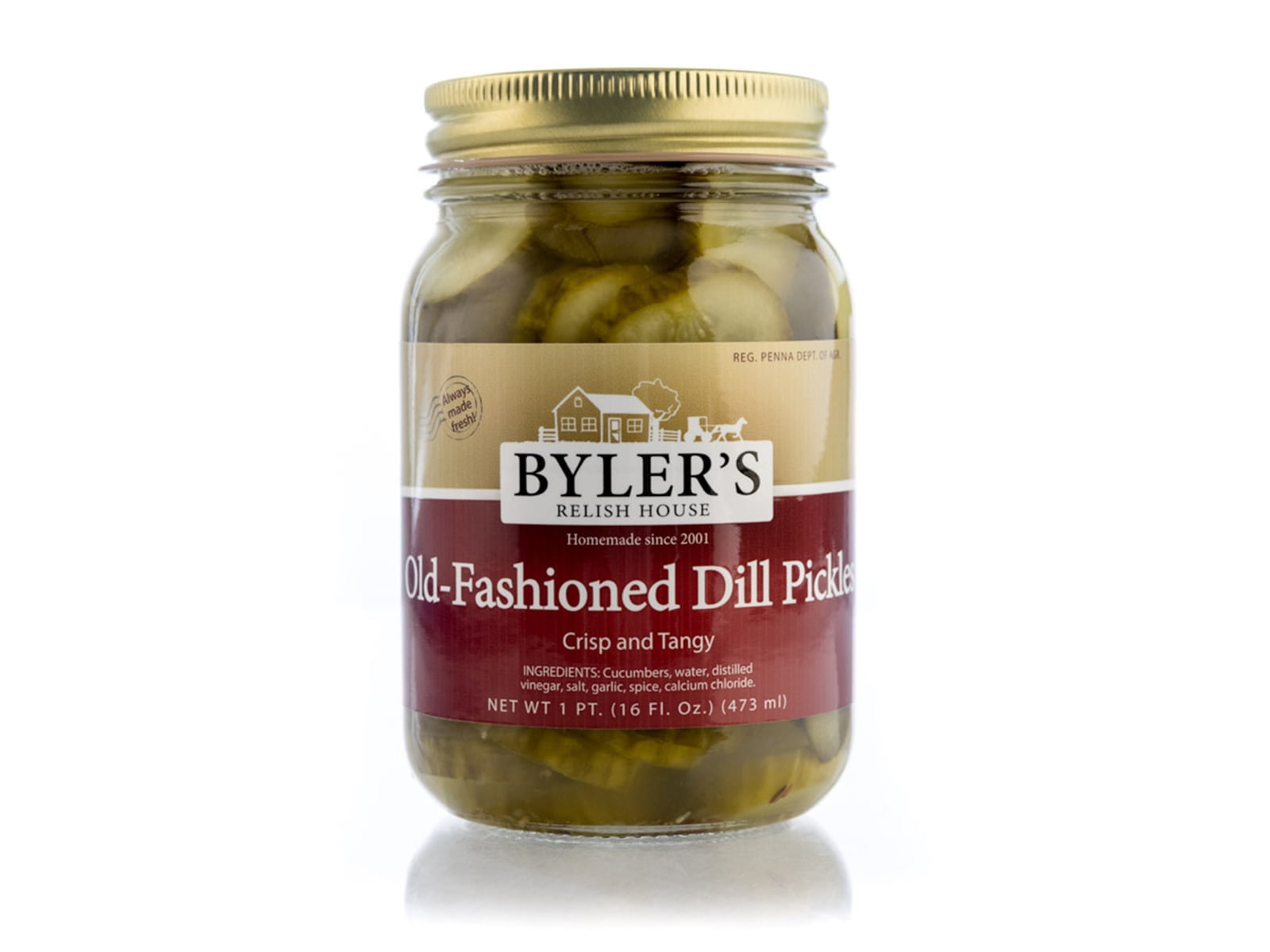 Byler's Relish House Old Fashioned Sliced Dill Pickles, 3Pack 16 fl
