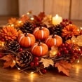 thumbnail image 1 of Byndra Fall Mini Foam Pumpkin Decor, 6cm Artificial Pumpkin with Realistic Texture and Stem and Classic Style, Table Centerpiece for Autumn, Halloween, Thanksgiving, Home Display, 1 of 6