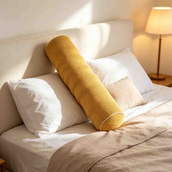 Byndra Long Body Pillow, Side Sleeping Support Cushion with Soft Cloth Cover, Bed Bolster Pillow for Sofa, Bedroom, Lounge, Rest, Home Comfort, Seasonal Home Display