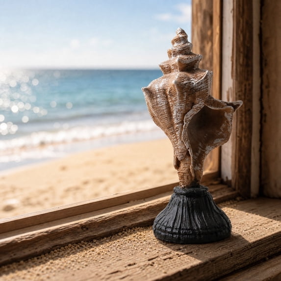 Byndra Resin Conch Shell Ornaments, Mediterranean Seashell Table Decor Set, Coastal Accent Sculptures for Living Room, Shelf, Desk and Display, Wall Door and Room Decor Accent