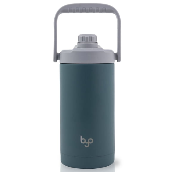 Byo 64 Oz Stainless Steel Insulated Bottle with Chug Lid (Teal) - BPA-Free, Leakproof, Double Wall, Sweat-Proof Handle - Reusable Water Bottle for Fitness, Wellness, Daily Hydration
