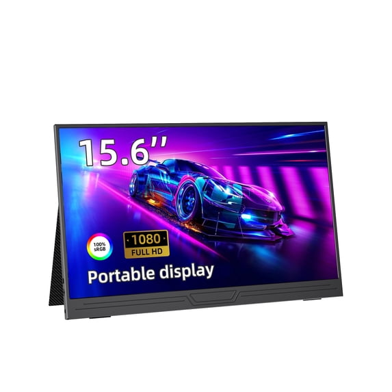 Byone 15.6" Portable Monitor,1080P FHD Gaming Screen with Dual Type-C and Mini HDMI for Laptop PS4/5