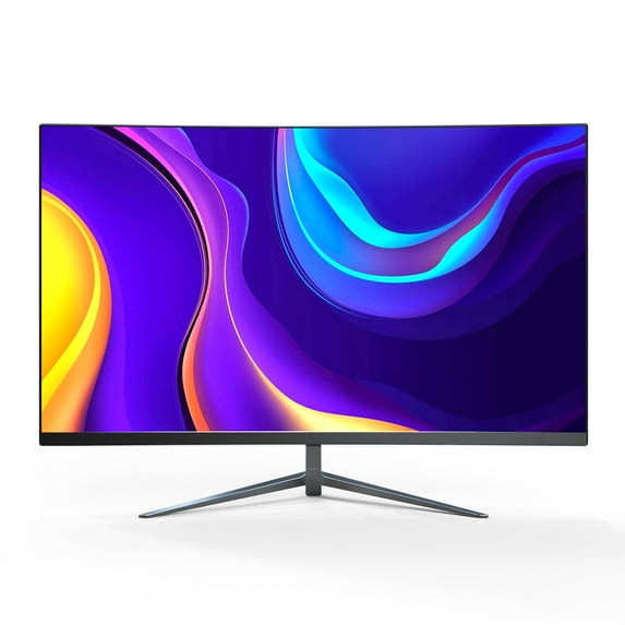 Byone 27 inch 75Hz 1920 x 1080 1080P FHD Frameless Curved Screen Gaming Desktop Low blue Light Borderless Monitor for PC Computer with HDMI VGA interface Black