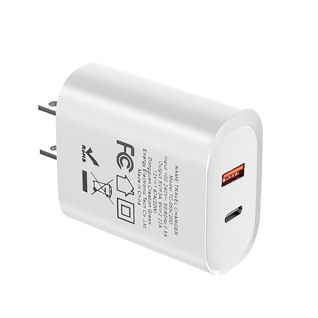 Byone USB C 2in1 Charger 30W, PD Fast Charger for iPhone, iPad, MacBook, GalaxyWhite