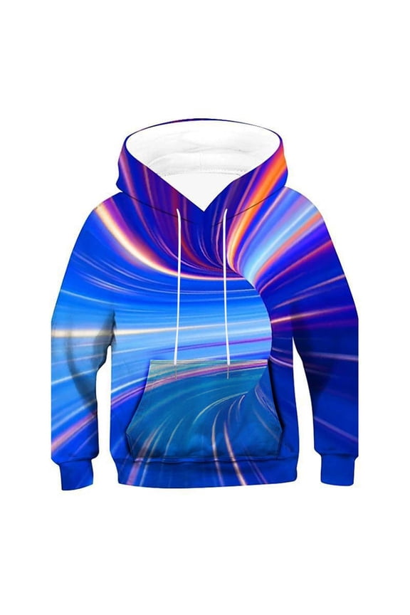 3D Whirlpool Printed Hoodie for Big Boy Full Sleeved Funny Pullover Hooded Sweatshirts Casual Clothes,9-10T