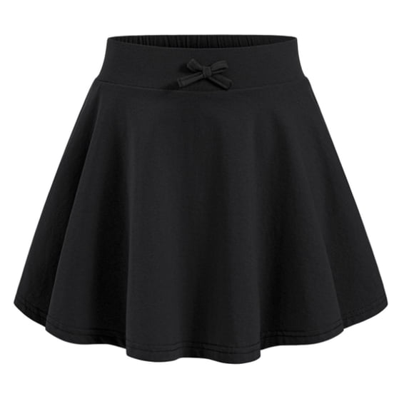 Byoo A-Line Skirt Toddler Girl Solid Color High-Waisted Flared Active Sport Skirt Summer Comfortable Skirts,Black