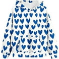 thumbnail image 1 of Byoo Allover Graphic Hoodie Sweatshirt for Toddler Girl Soft Oversize Long Sleeve Pullover Hoody Sweatshirts With Pocket,White, 1 of 2