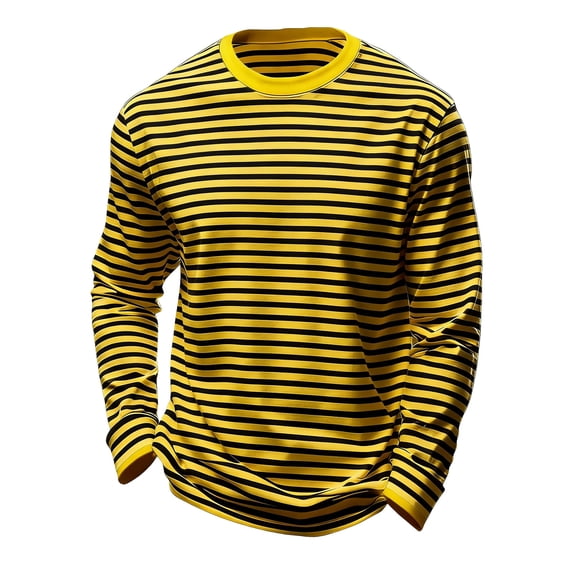 Byoo Basic T Shirt Stripe Printing Full Sleeve Crew Neck Classic Tee Shirt Breathable Lightweight T-Shirts for Kids