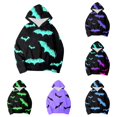 thumbnail image 1 of Byoo Bat Print Hoodie for Boys Long Sleeve Halloween Hooded Sweatshirt Casual Sweatshirt,Sky Blue, 1 of 2