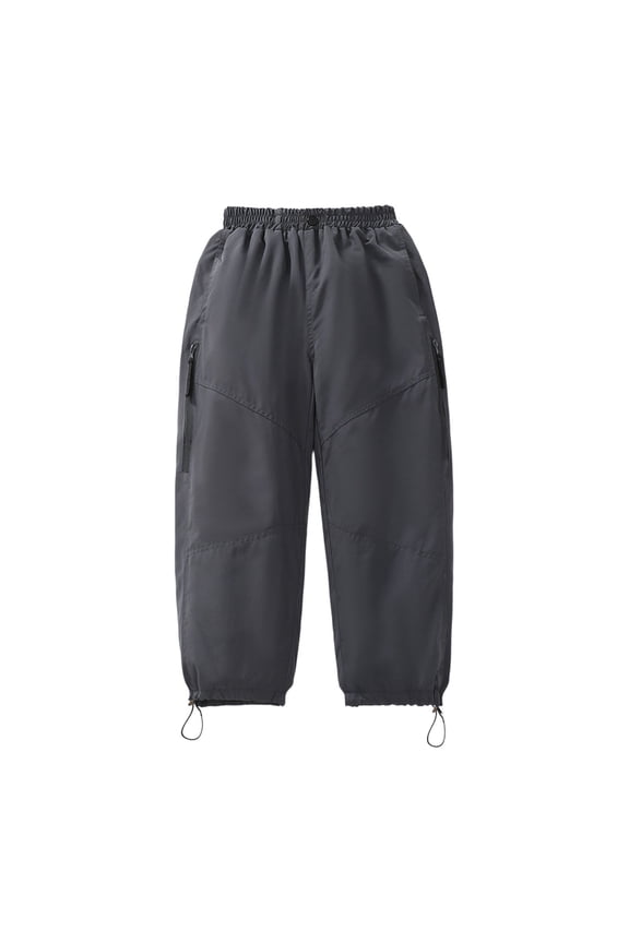 Big Boy Lined Hiking Trousers Solid Straight Softshell Windproof Skiing Joggers Unisex Warm Soft Pants