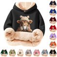 thumbnail image 1 of Byoo Big Boy Lined Hooded Sweatshirt Classic Cute Cow Printing Full Sleeve Unisex Hoodie Kids Winter Pullover Top,GY2, 1 of 5