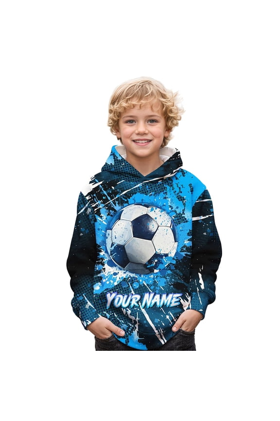 Big Boy Hoodie Sport Funny Football Printed Full-Sleeved Hoody Sweatshirt for Child Soft Daily Sweatshirts,9-10T