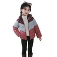 thumbnail image 1 of Byoo Big Boy Puffer Jacket Colorblock Full Zip Padded Lightweight Hooded Down Coat Comfort Warm Cloth for Kids, 1 of 5