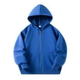 thumbnail image 1 of Byoo Big Boy Solid Sweatshirt Kangaroo Pocket Zip Up Hoody Sweatshirts Jacket Child Classic Basic Clothes,8-9T, 1 of 7