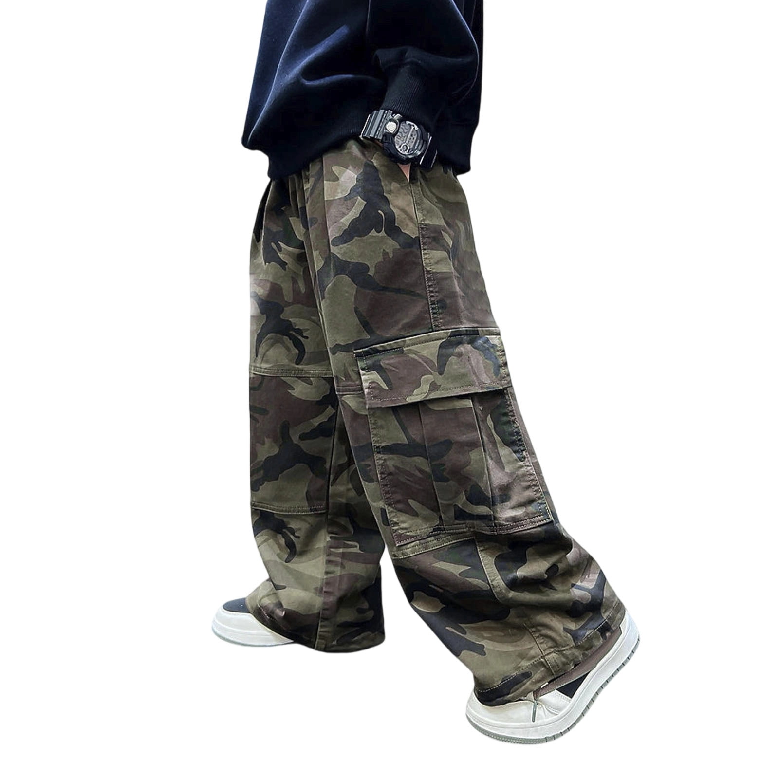 Byoo Big Boy s Cargo Pants Camo Printing Baggy Wide Straight Leg