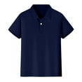 thumbnail image 1 of Byoo Big Boy's Classic Solid Polo Shirt Short Sleeve Collared Button Placket T Shirt Breathable Uniform Blouse Top, 1 of 1