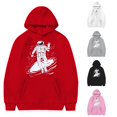 thumbnail image 1 of Byoo Big Boy's Trendy Hoodie Long Sleeve Astronaut Space Graphic Pullover School Casual Hooded Sweatshirt,Red, 1 of 4