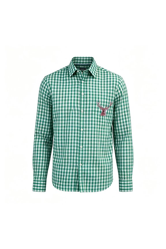 Big Boy's Watercolor Printed Shirt Gingham Bavarian Long Sleeve Top Oktoberfest Casual Blouse
