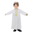 thumbnail image 1 of Byoo Big Boys Arab Robe Long Sleeve Black Abaya Robe for Kids, 1 of 6