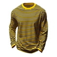 thumbnail image 1 of Byoo Big Boys Crewneck T Shirt Leisure Striped Print Long Sleeve Comfortable Unisex Tee Shirt Pullover Top， Yellow, 1 of 6