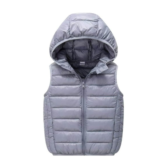 Byoo Big Boys Down Vest Solid Color Full Zip Hooded Sleeveless Padded Puffer Jacket Winter Lightweight Windbreakers Coat